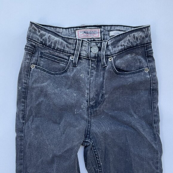 Guess Women’s 1981 High Rise Skinny Jeans Black Acid Wash Size 23 - Picture 6 of 11